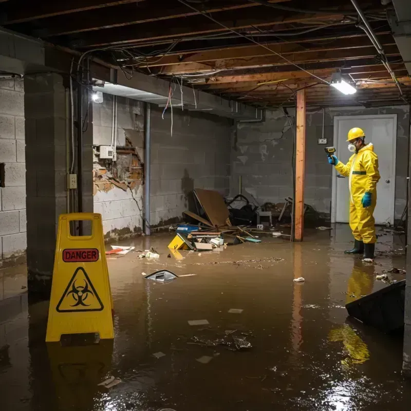 Flooded Basement Electrical Hazard in Pulaski County, IL Property