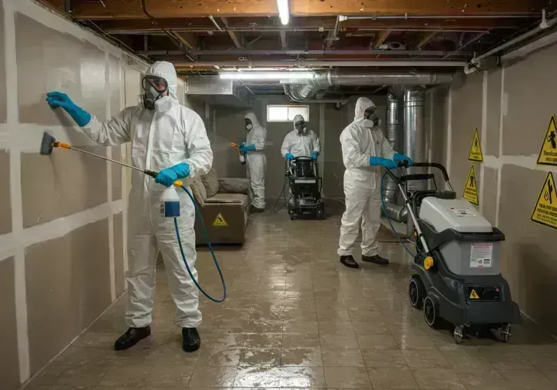 Basement Moisture Removal and Structural Drying process in Pulaski County, IL